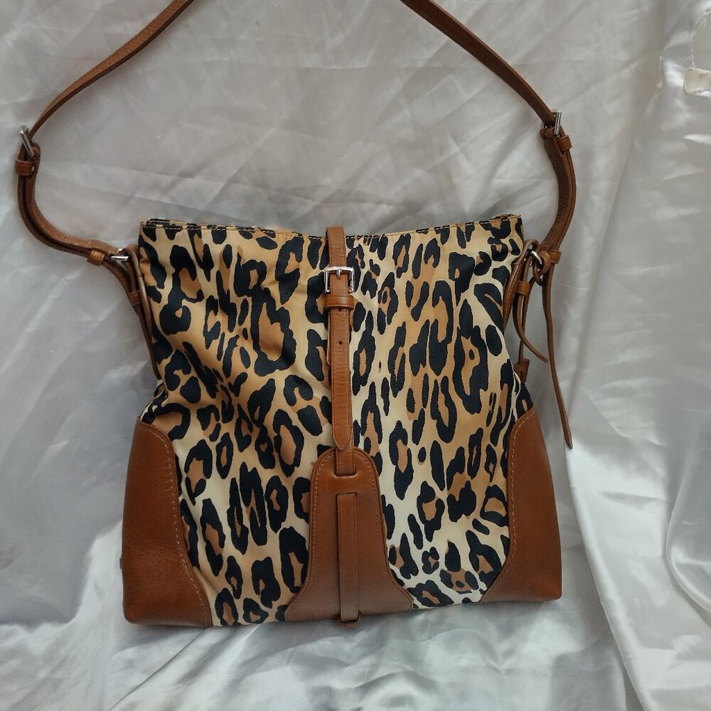 TUMI  Tumi Voyageur nylon and leather-trimmed crossbody bag Brown LARGE Like New